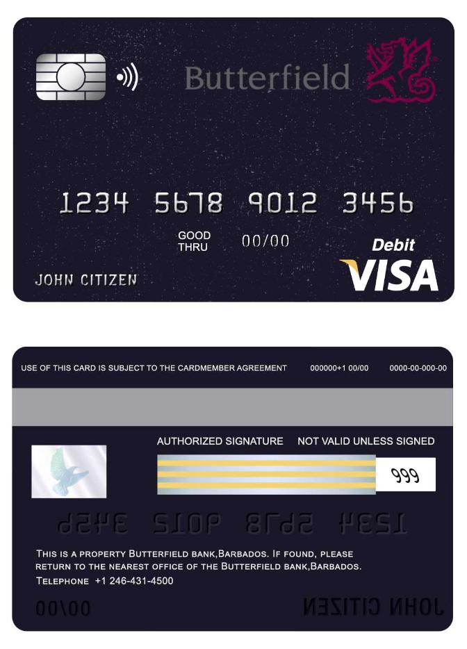 Barbados Butterfield bank visa card